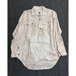 Universal Thread Women’s Blouse Long Sleeve Button Up Print Pink Extra Small